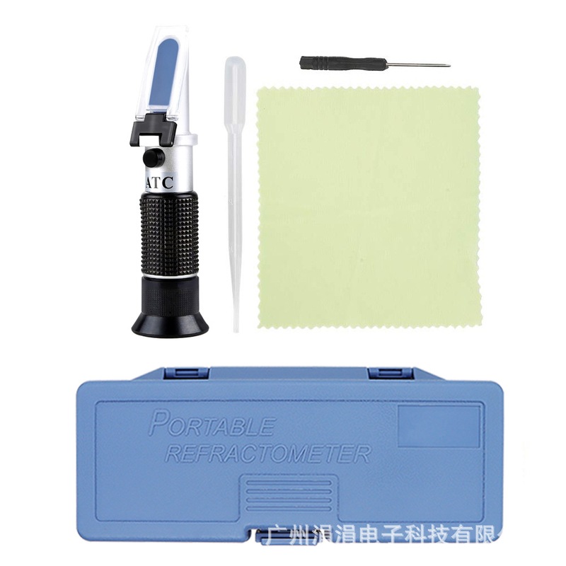手持防冻液冰点仪0-50防冻液折射液电池便捷1-1.4式折射仪比重光
