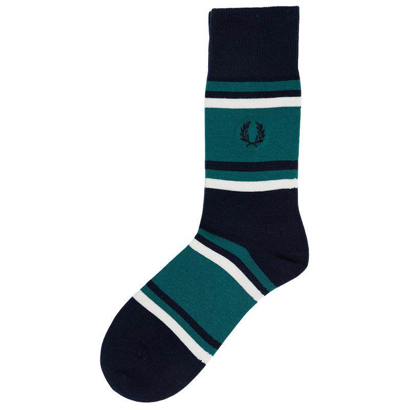 FREDPERRY拼色中筒袜时尚活力