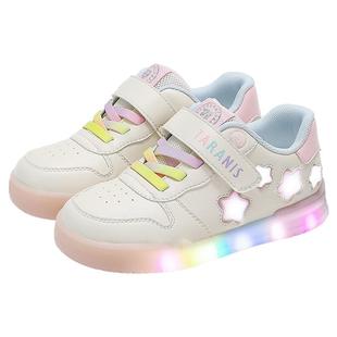 泰兰尼斯儿童闪灯鞋春季款闪灯鞋男童板鞋休闲鞋发光鞋女童运动鞋