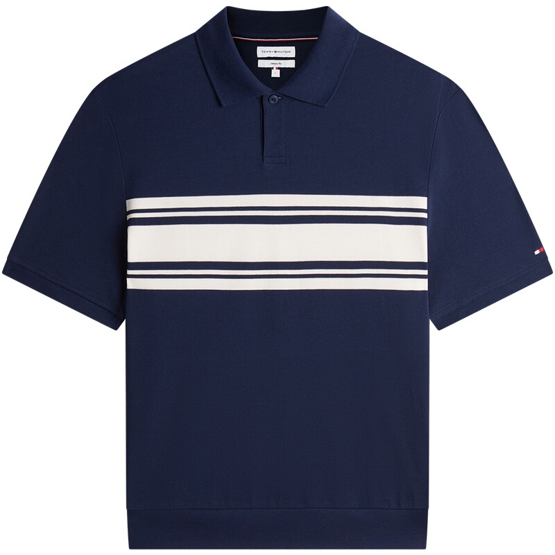 Tommy男装纯棉撞色条纹宽松POLO