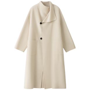 AMOR禾末“告别诗”羊绒羊毛翻领双面呢极简廓形大衣冬季新款外套