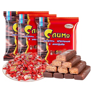 俄罗斯进口红皮糖阿孔特巧克力夹心糖果正品喜糖年货休闲零食品