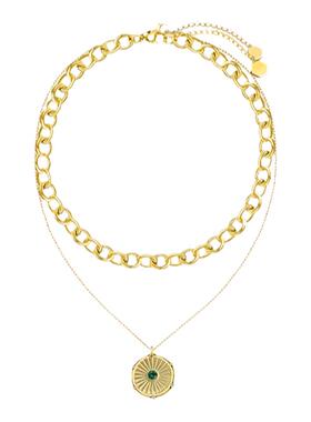 HEYUISLAND/黑鱼岛叠戴金属项链