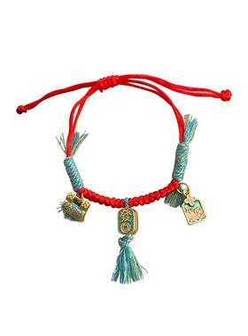 新中式流苏编织红色手链编织手串