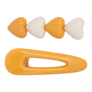 AJIDOU阿吉豆女款发饰黄色时尚发夹鸭嘴夹日韩百搭侧边夹刘海夹子