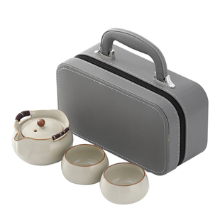 汝窑手抓壶盖碗茶杯泡茶壶旅行茶具一壶二杯快客防烫单壶喝茶家用