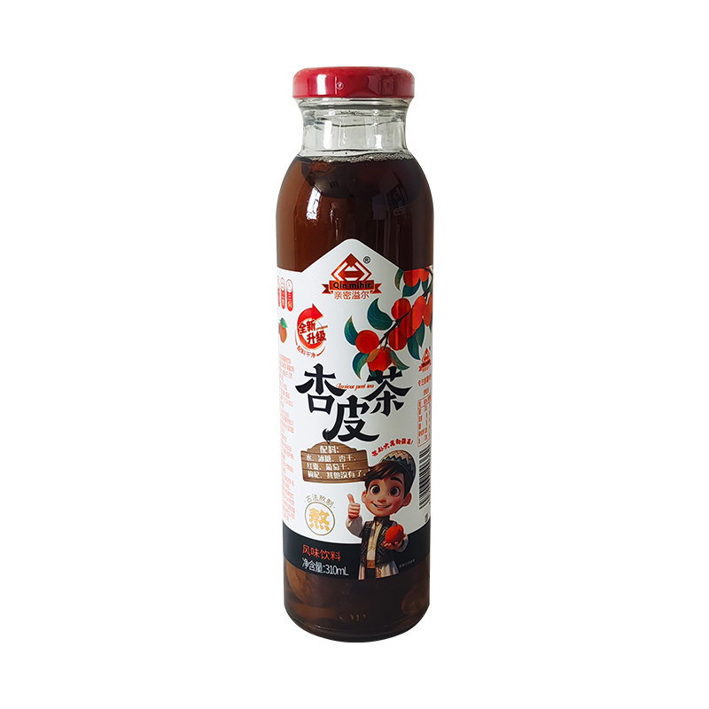 新疆杏皮茶特色风味饮料玻璃瓶装