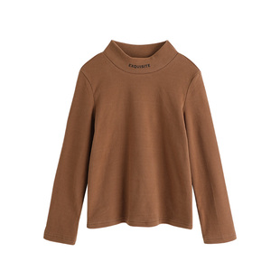 沫沫童装冬装女童秋冬季T恤2026新款儿童纯色高领洋气打底衫加绒