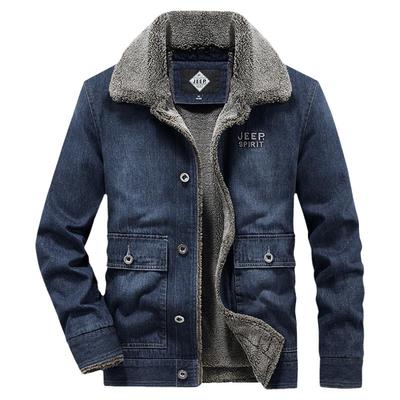 吉普JEEP羊羔绒加绒加厚牛仔外套