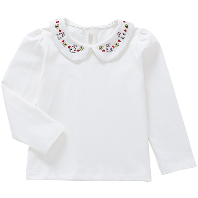 女童纯棉A类娃娃领打底衫春秋款