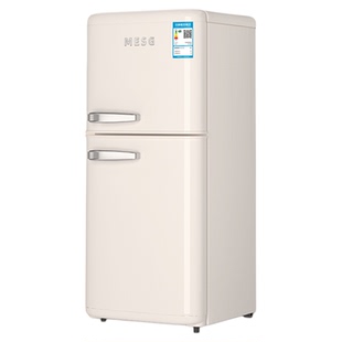 德国MESG复古冰箱家用小型一级能效节能高颜值双门小户型冷藏冷冻