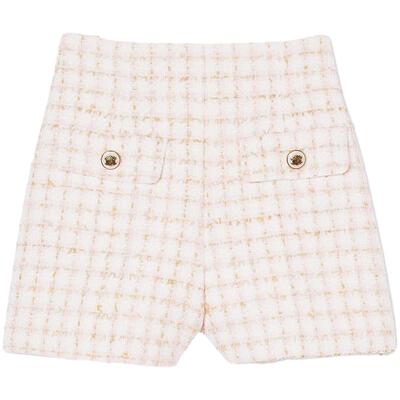 SANDRO法式花呢短裤粉色高腰