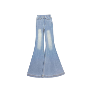 AOAOMISSSHOP鳌鳌家 辣妹 Light Blue浅蓝牛仔大喇叭长裤2026早春