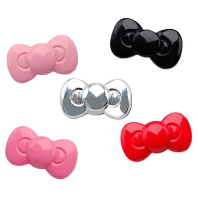 Mkop洞洞鞋配饰银色蝴蝶结鞋花