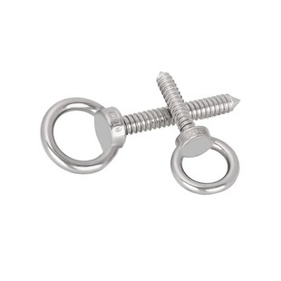 304不锈钢羊眼钉自攻螺丝钉挂钩吊环铁钩子羊眼木螺丝铁问号羊角