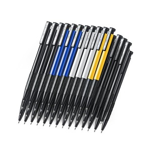 得力多色圆珠笔彩色正品按压式小学生黑色专用老式办公原子笔红笔批蓝笔改标记中油笔黑色圆珠笔芯中性笔批发