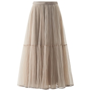 OCHIRLY欧时力网纱长款a字半裙