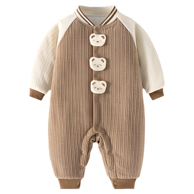 婴儿夹棉连体衣秋冬装120g宝宝加厚加棉哈衣连身衣爬服婴幼儿棉服