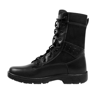 新式作战训鞋男训练靴真皮透气高帮耐磨防水安检保安特训靴户外靴