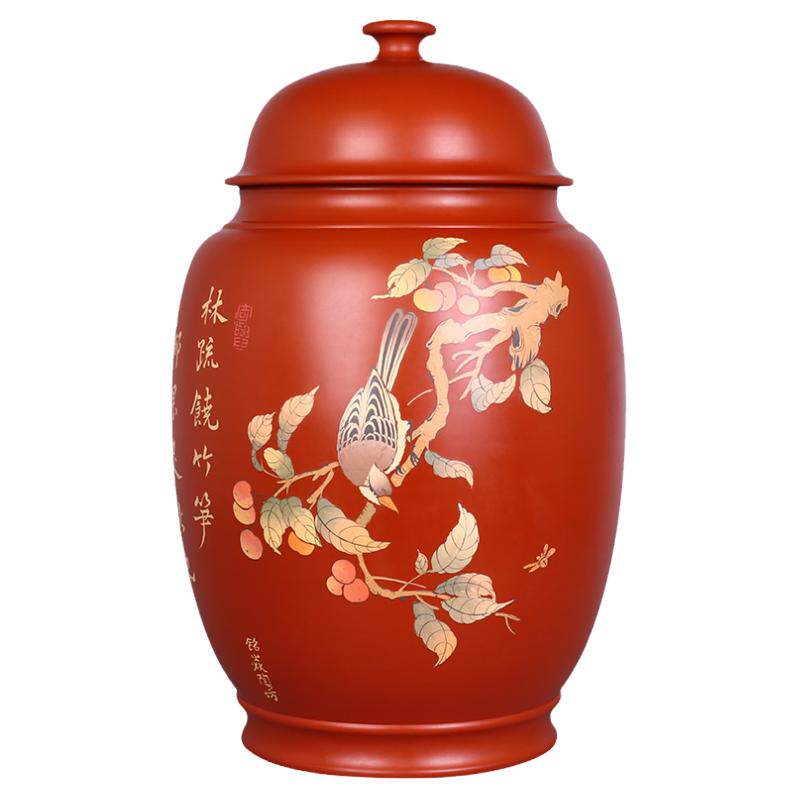 27饼装建水紫陶大储茶罐茶叶罐