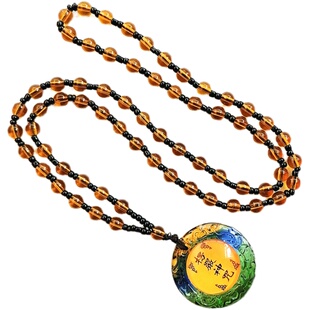 琉璃楞严咒吊坠挂件护身符男女款六字真言经文项链平安毛衣链饰品