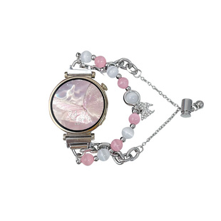 psnld适用gt6华为gt5手表gt4表带gt3新款watch3/4pro金属gt2猫眼石gt女生diy手链夏天荣耀gs3i/gspro表带高级