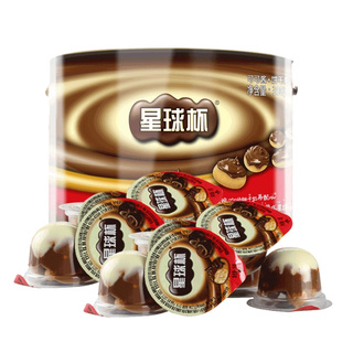 甜甜乐星球杯桶装390g巧克力杯夹心饼干儿童小零食
