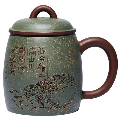 尊壶宜兴紫砂杯玉蟾蜍泡茶盖杯