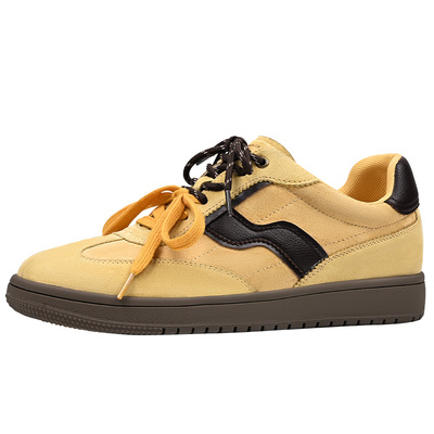 高尼拼接鞋带无感增高鞋6cm