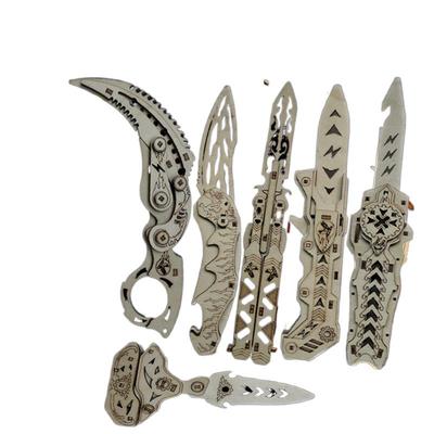 木制拼装蝴蝶折叠刀CSgo变形军工刀diy手工立体拼图木质拼装模型