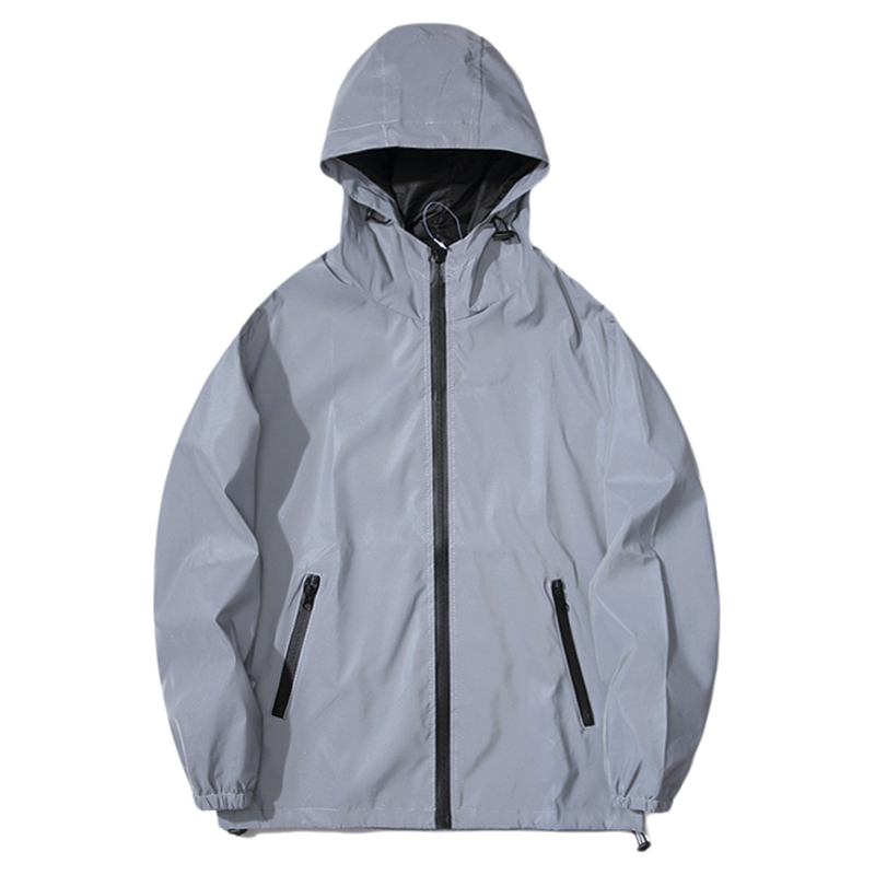 Reflective jacket and charge jacket宽松连帽反光夹克冲锋衣男