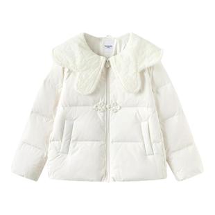 巴拉巴拉儿童羽绒服女童新中式翻领外套大童国风上衣冬装新款童装
