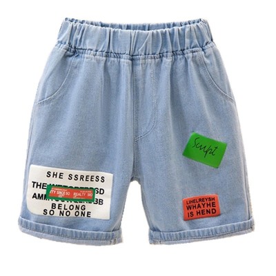 夏季薄款男童五分裤外穿牛仔裤