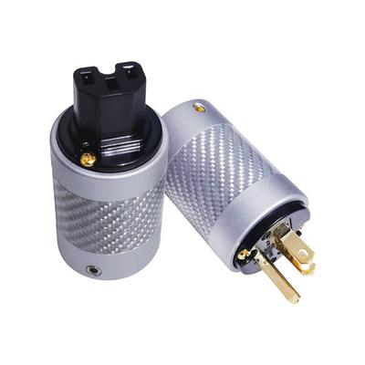 Mps ZEUS宙斯音响HiFi纯紫铜镀金镀铑美标碳纤维电源线插头