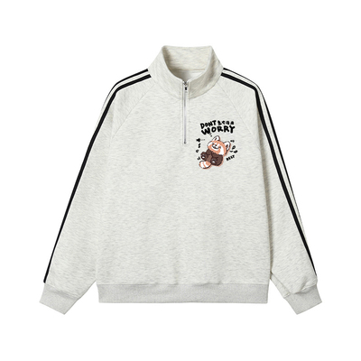 急也没用拉链polo领卫衣男女款小熊猫秋冬季加绒保暖加厚休闲外套