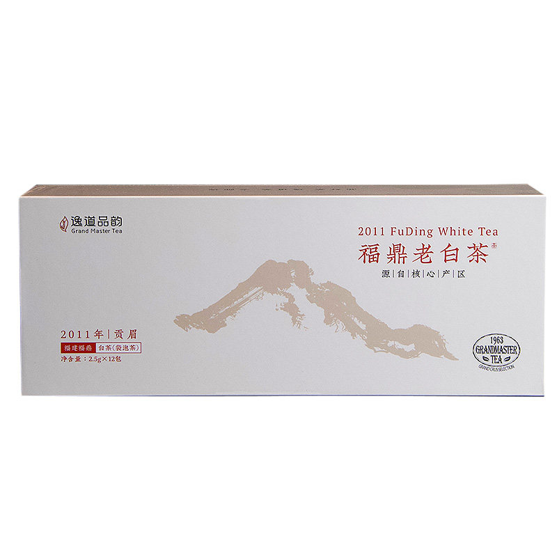 逸道品韵福鼎老白茶2011年贡眉独立小包装高山陈化茶叶礼盒装12包