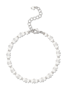 EVESENSE天然白水晶白贝串珠手链