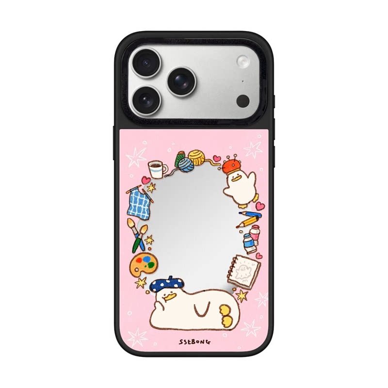 【韩国代购】新款满印黄底画家小鸭子适用iphone17promx手机壳苹果18/16/15pro外壳苹果14/13磁吸Magsafe情侣