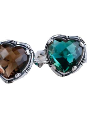 紫水晶戒指925纯银雕花复古女