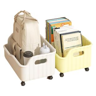 书包置物架书架学生桌下可移动工位滑轮小推车办公室桌面书本收纳