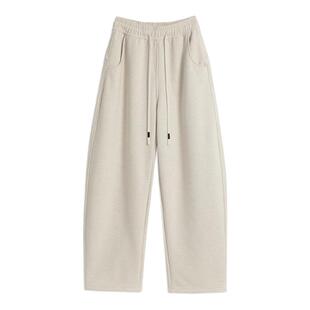 米白色阔腿弯刀裤大码镰刀裤子女2026新款运动卫裤今年流行梧桐裤