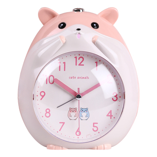 卡通可爱小闹钟女孩儿童专用起床神器小学生高颜值桌面静音时钟表