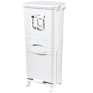 厨房垃圾桶家用厨余分类带盖大容量高款双层干湿分离脚踩大号日式