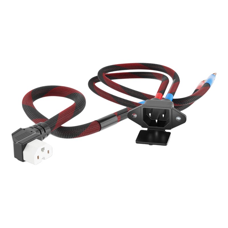 8平方电动车电源线电瓶充电口纯铜公母品字插头T型大功率锂电插座