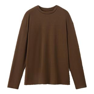 RUISHI芮时 宽松微落肩抓绒温暖圆领/高领长袖T恤打底衫女秋冬季