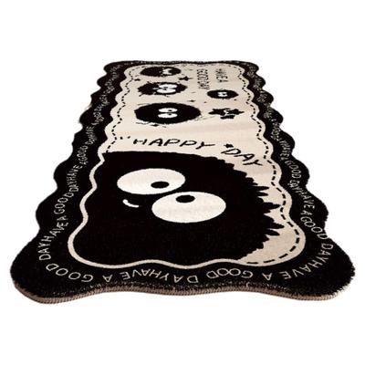 黑色煤球床边地毯卧室冬天儿童