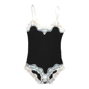 春秋季性感小清新吊带睡衣女款高级感纯欲风蕾丝花边无袖蕾丝拼接