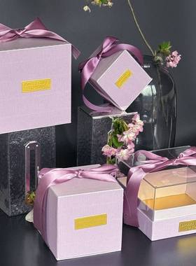 新款结婚伴手礼回礼礼物伴娘桌礼盒礼盒喜紫色糖盒包装盒婚庆糖盒