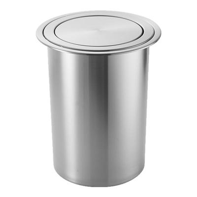 厨房台面垃圾桶盖子圆形不锈钢