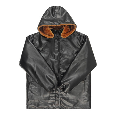 加绒加厚防风保暖工作服皮衣套装